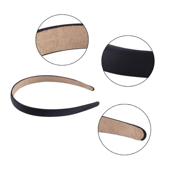 10 Pack Black Matte Satin Headbands, Bulk, Crafts, 2 Centimeters thick - Picture 8 of 8